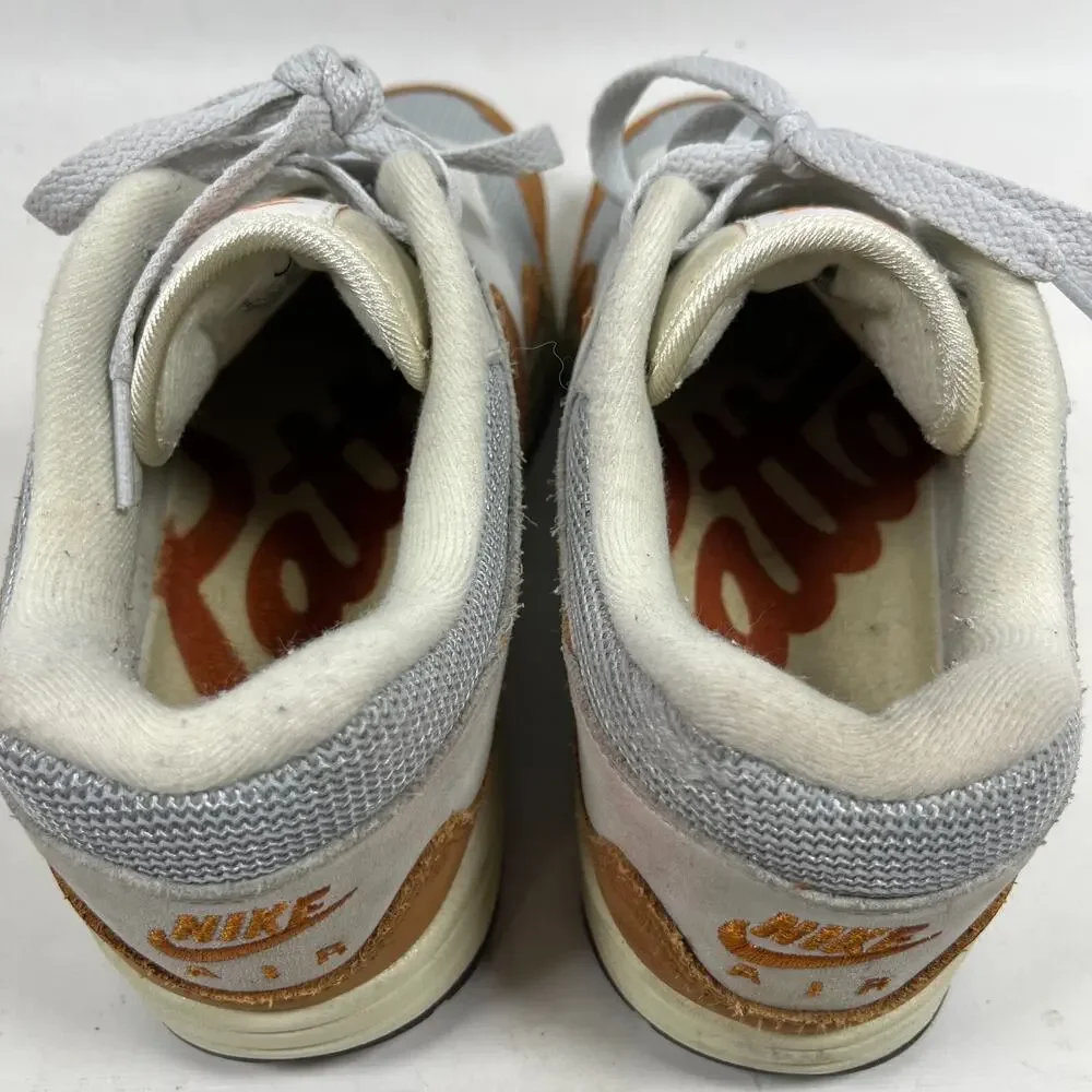NIKE Air Max 1 Patta Monarch Mens 8 Leather Metallic Sneakers DH1348-001 Orange